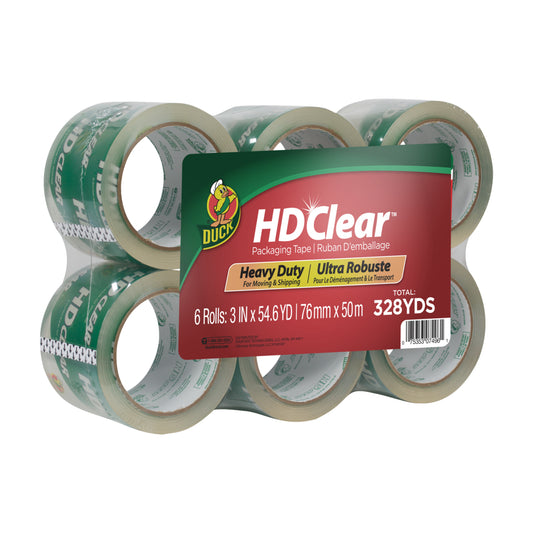 Duck Brand HD Clear Heavy Duty Packing Tape - 6 Pack