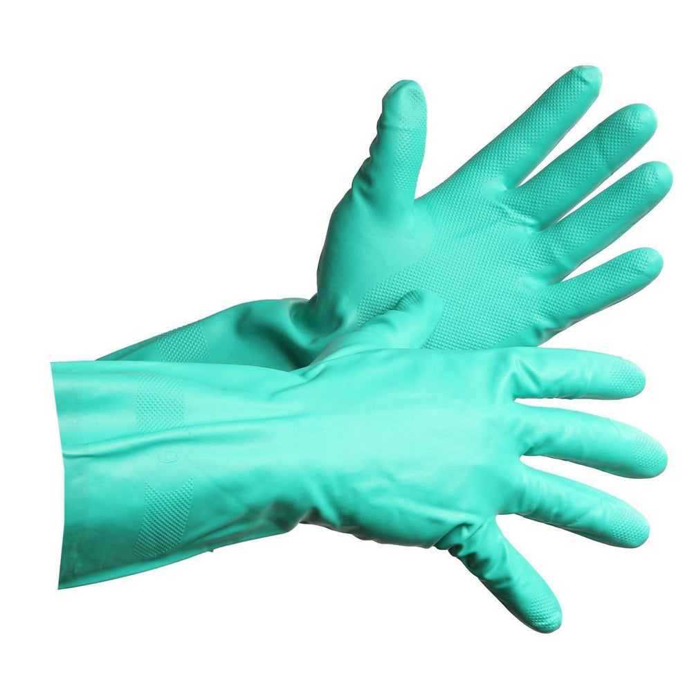 Gants Forcefield en nitrile floqué - Vert - Taille M - Lot de 2