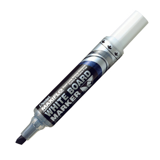 Pentel Maxiflo Whiteboard Marker - Large Chisel Tip - Blue - 12 Pack