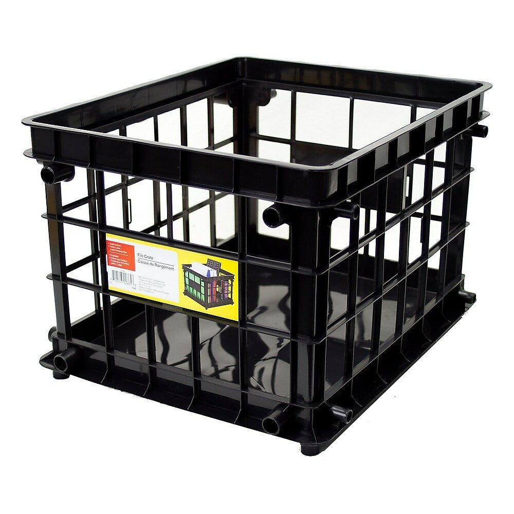 Caisse de rangement Staples, 28 cm x 34 cm x 42 cm, noire