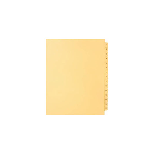Onglets numériques Sterling, n° 1 à 15, chamois, format lettre, coupe 1/15, 15/jeu, 1/pqt