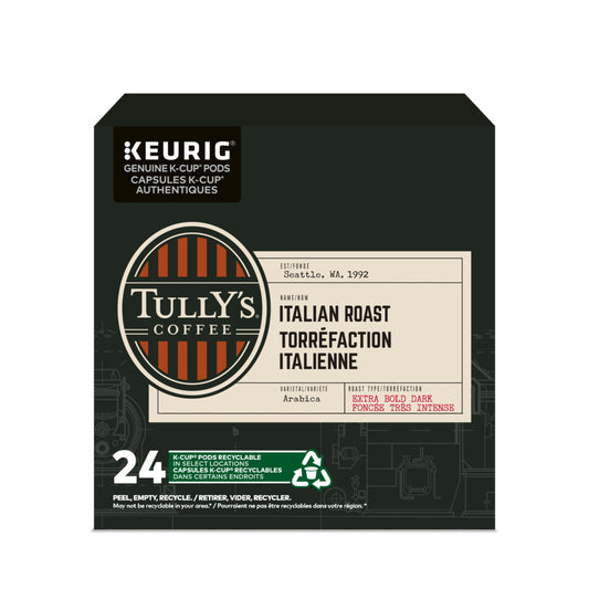 Tully's Coffee Italian Roast Extra Bold K-Cup Pods - 24 Pack
