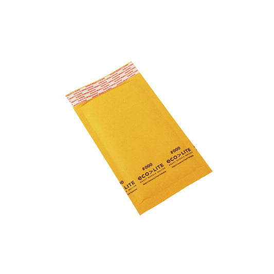 Crownhill Packaging Self-Adhesive Closure Mailers with Air Bubble Lining - Size 000 - Gold - 4" W x 8" L - 25 Pack
