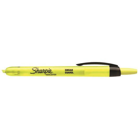 Sharpie Chisel Tip Retractable Pen-Style Highlighters - Yellow - 12 Pack