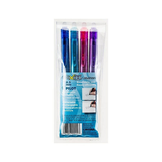 Stylos gel effaçables rétractables Pilot Frixion Clicker, 0,5 mm, assortis, lot de 4