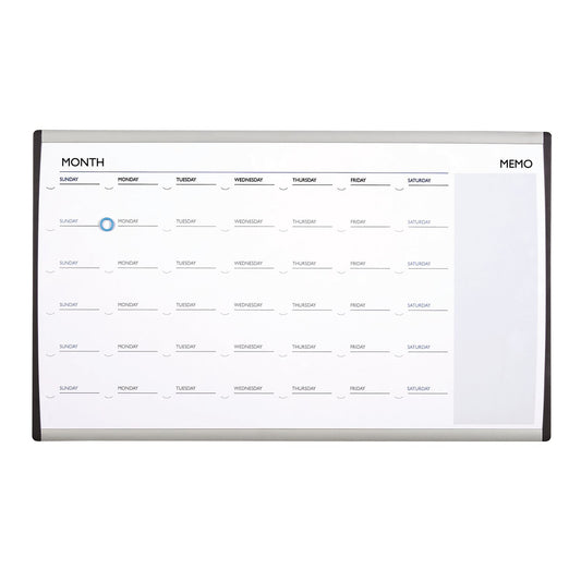 Calendrier mensuel effaçable à sec Quartet Arc Cubicle - 18" x 30"