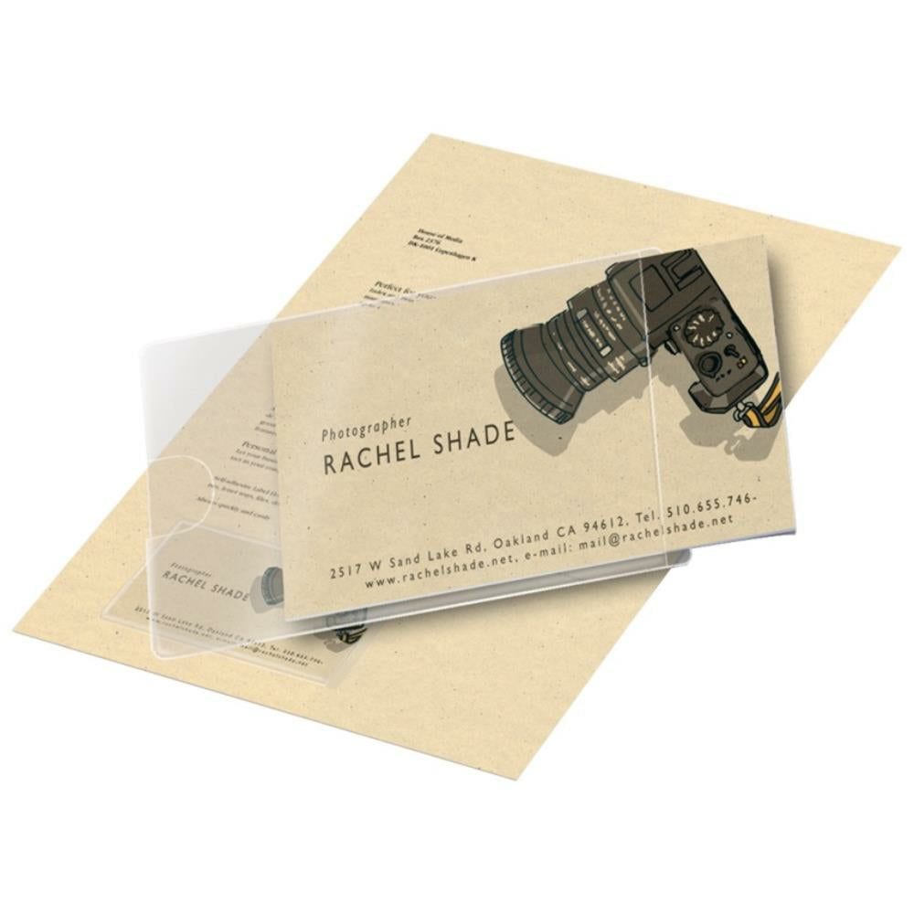 Pochettes autocollantes pour cartes de visite 2-3/8" x 3-3/4", paquet de 20