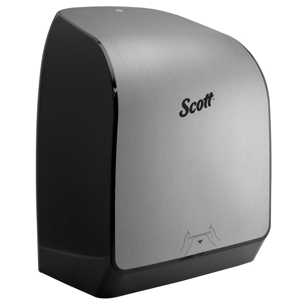 Scott Pro Manual Hard Roll Towel Dispenser - for Blue Core Scott Pro Roll Towels - 12.66" x 16.44" x 9.18" - Stainless