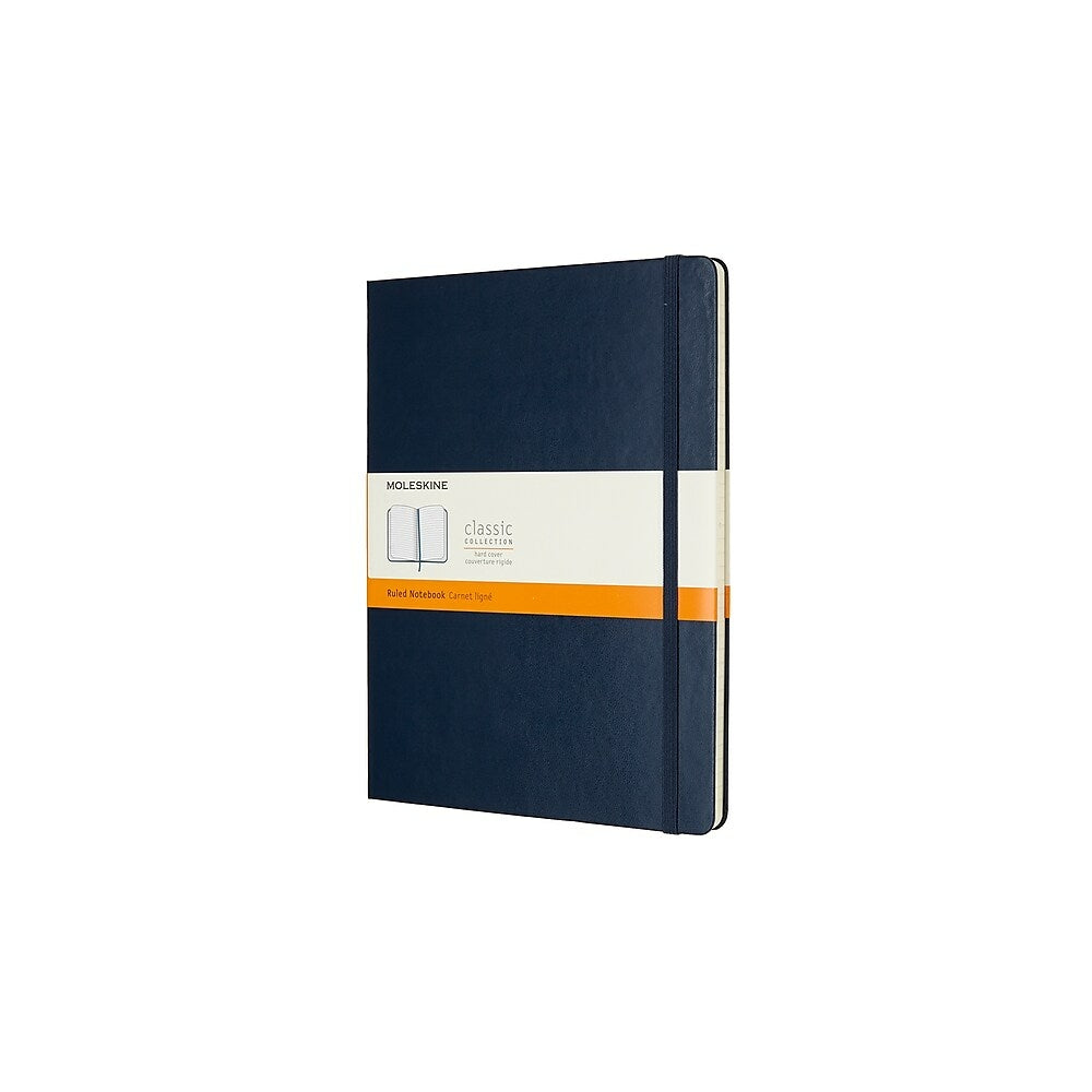 Moleskine Classic Notebook, Extra Large, Ruled, Sapphire Blue, Hard Cover
