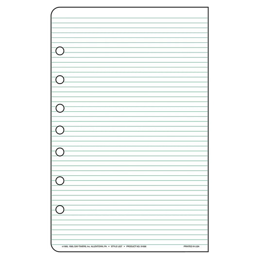 Recharges de feuilles lignées multi-usages non datées Day-Timer, 24 feuilles, paquet de 2 - Bureau - 5-1/2" x 8-1/2" - Trilingue