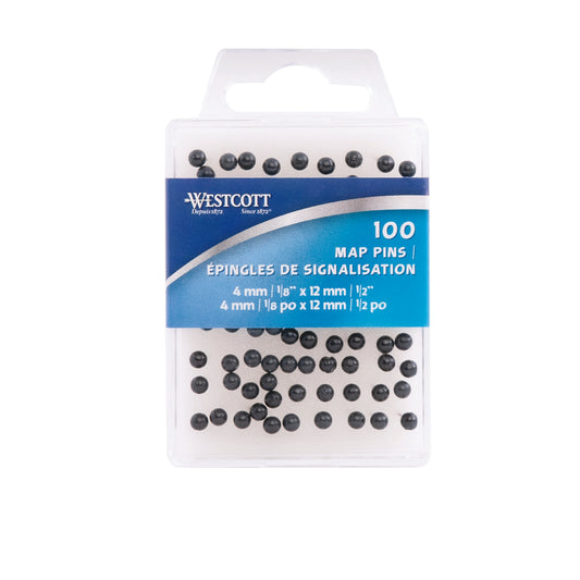 Punaises Westcott - 4 mm - Noires - Paquet de 100