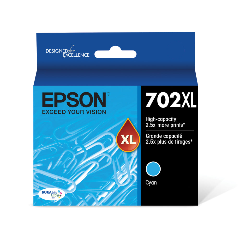 Cartouche d'encre Epson T702 - Haute capacité - Cyan