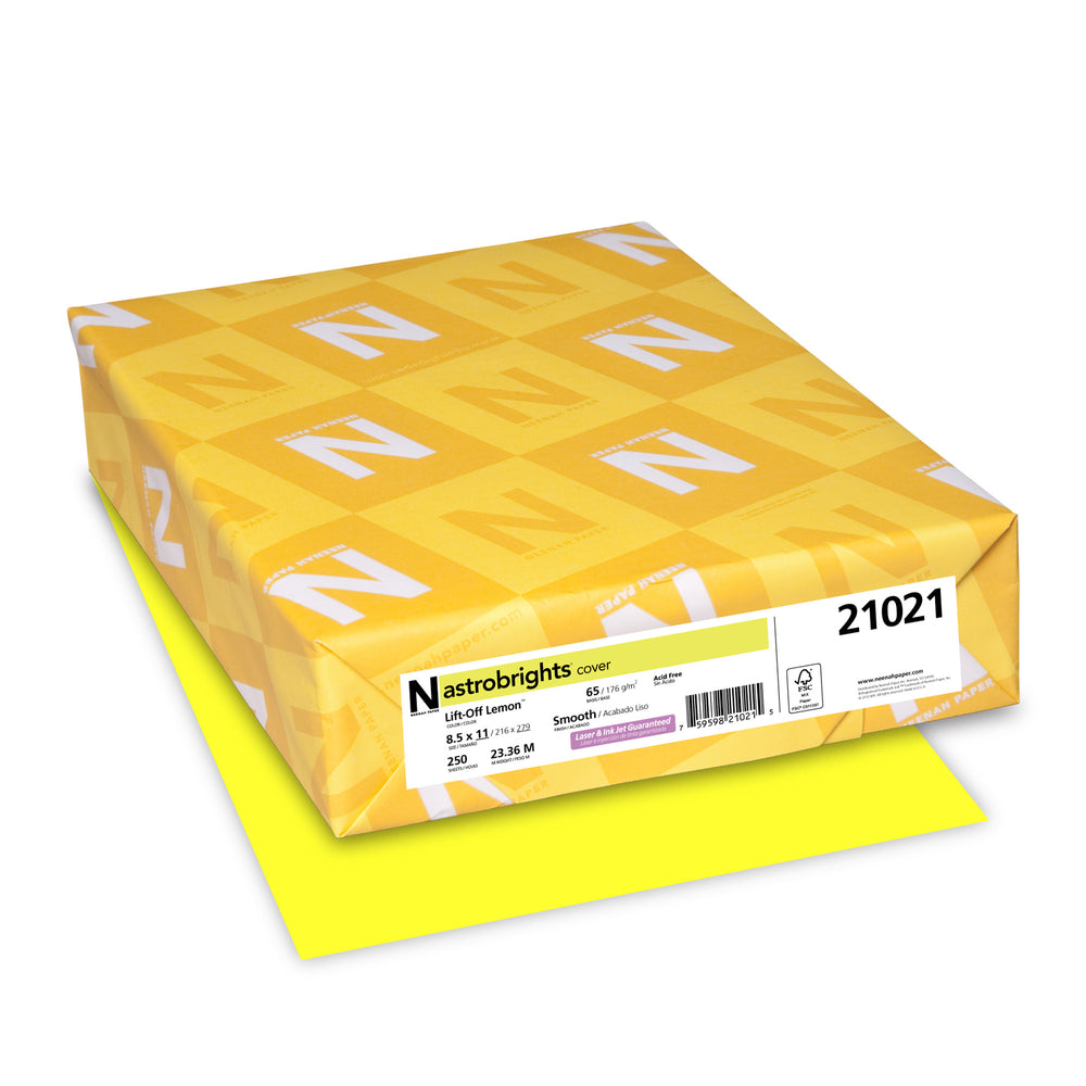 Papier couleur Astrobrights - 8,5" x 11" - Citron décollable - 250 feuilles