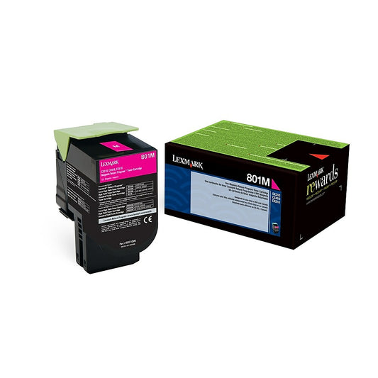 Lexmark 801M Magenta Return Program Toner Cartridge (80C10M0)