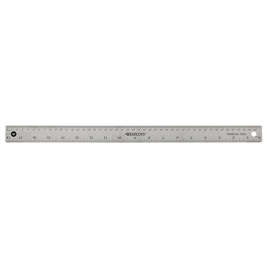 Règle Westcott en acier inoxydable - 45 cm/18" - Argent