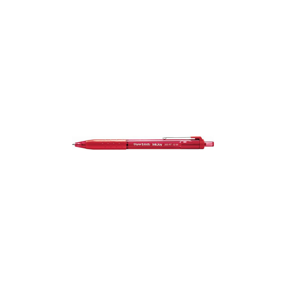 Paper Mate InkJoy 300 RT Retractable Ballpoint Pens - Medium 1.0mm Tip - Red - 12 Pack