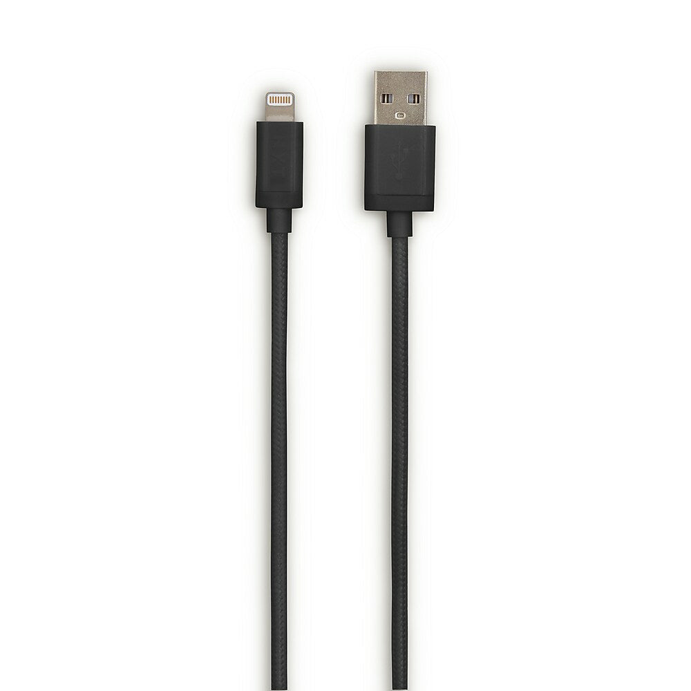NXT Technologies 6 ft Braided Lightning to USB Cable - Black