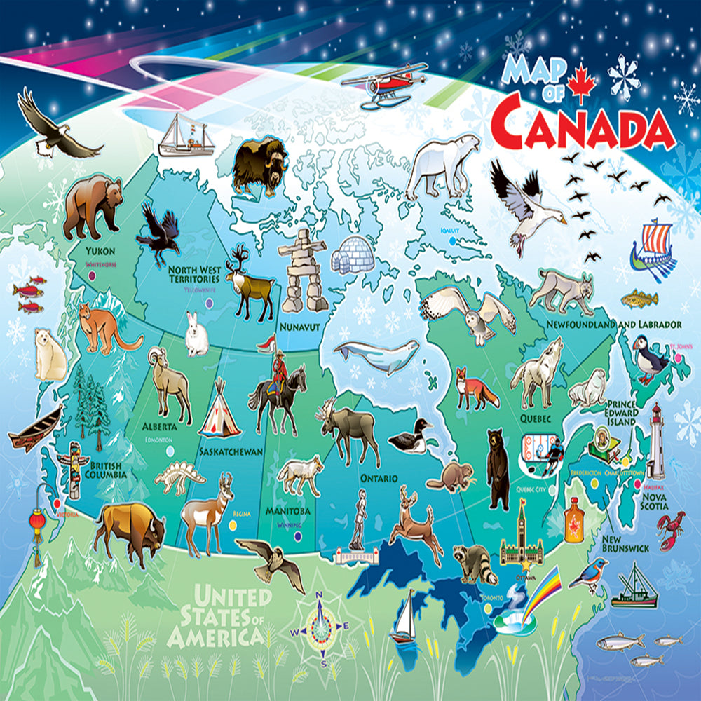 Outset Media 35-Piece Canada Map Tray Puzzle - 35.56 x 25.40 cm