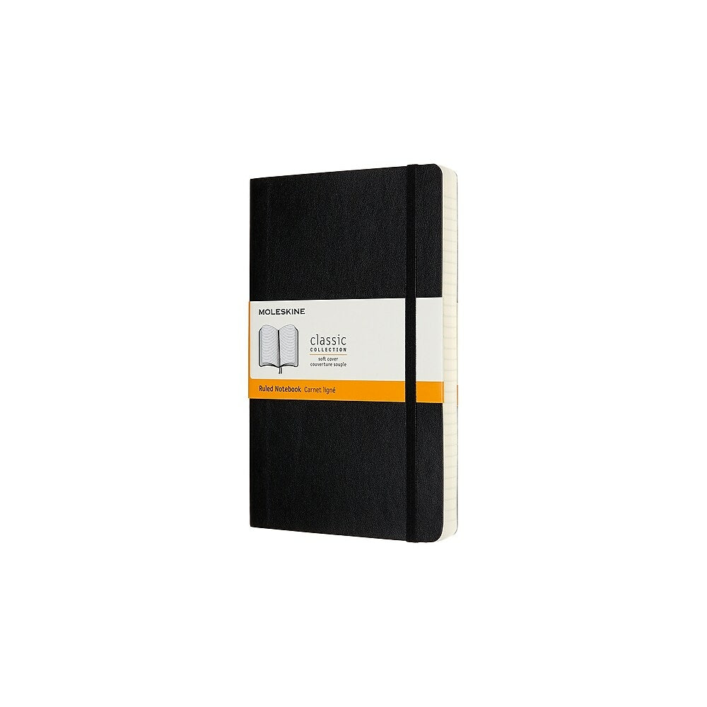Carnet Moleskine Classic, grand format, ligné, noir, couverture souple (QP616EXP)