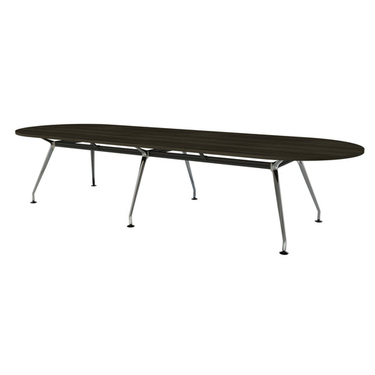 Heartwood HDL Innovations Upscale 10 Person Racetrack Boardoom Table - Grey Dusk Chrome