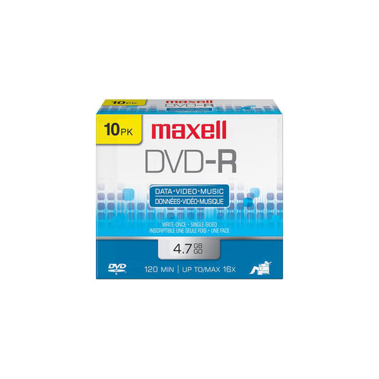DVD-R enregistrables Maxell - 4,7 Go - Lot de 10