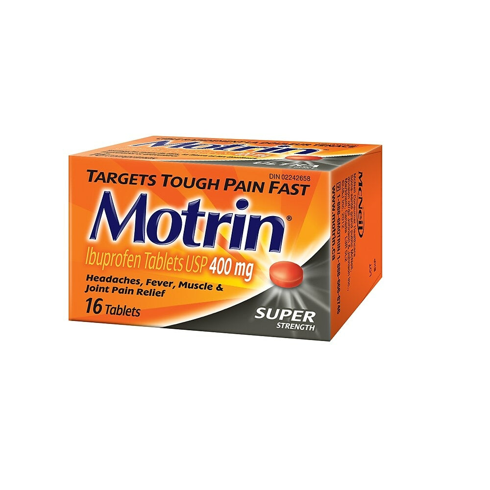 Comprimés de MOTRIN 400 mg, super fort, paquet de 16