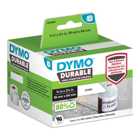 DYMO LabelWriter Durable Industrial Labels - 3/4" x 2 1/2" - 900 Pack