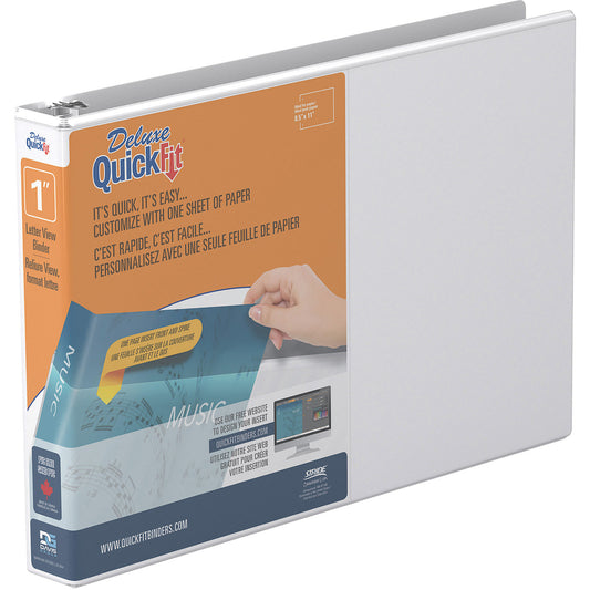 Classeur Davis Group QuickFit 1" à 3 anneaux ronds, format paysage - Blanc