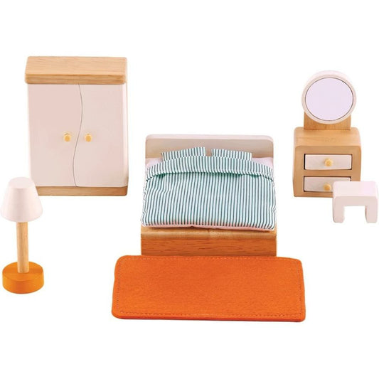 Meubles de maison de poupée Hape Master Bedroom, 8 pièces