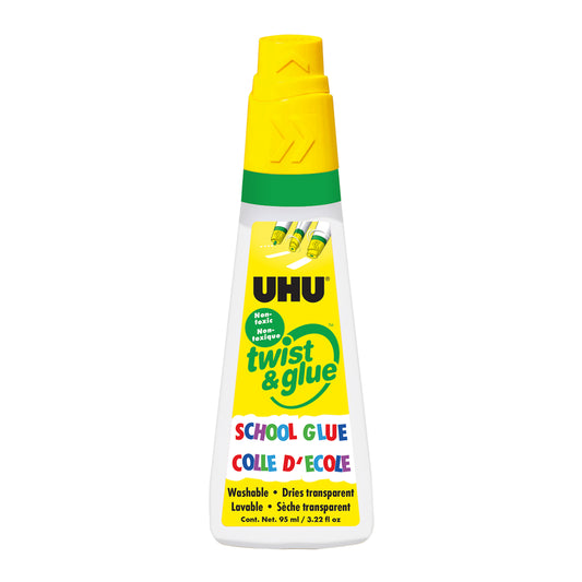 Colle scolaire blanche UHU Twist &amp; Glue, 95 ml