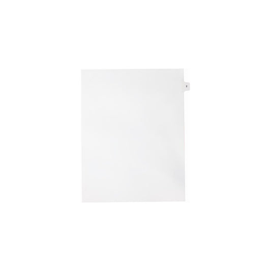 Onglets numériques Sterling Singles, n° 2, blancs, format lettre, coupe 1/15, paquet de 25