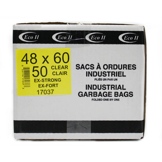 Eco II Garbage Bags - 48 x 60" - Extra Strong - Clear Tint - 50 Pack