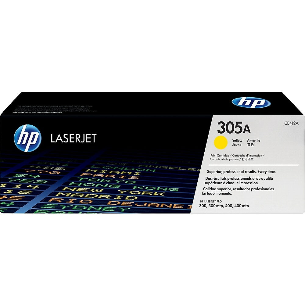 Cartouche de toner LaserJet jaune d'origine HP 305A (CE412A)