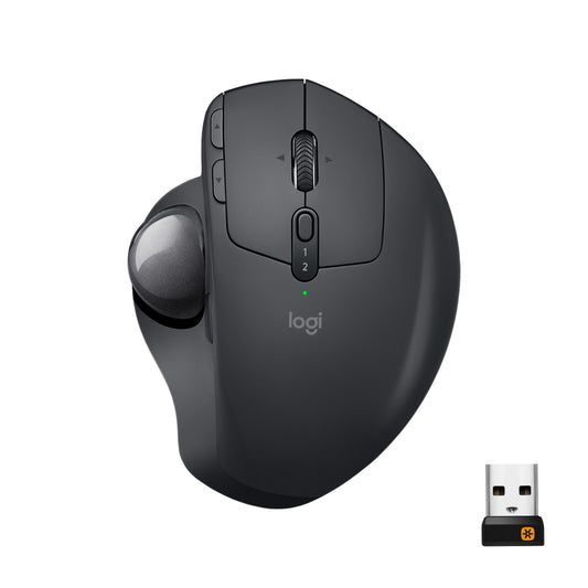 Logitech MX ERGO PLUS Advanced Wireless Trackball for PC and MAC - Black