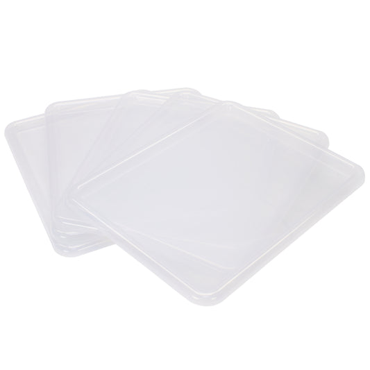 Storex Lid for Storage Tray Letter Size - 10" x 13" - Unbreakable Clear - 5 Pack
