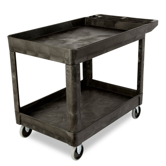 Rubbermaid Heavy Duty Utility Cart - Lipped Shelf - 500lb - Black