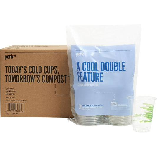 Perk Compostable Cold Cup, 12oz, 300 Pack