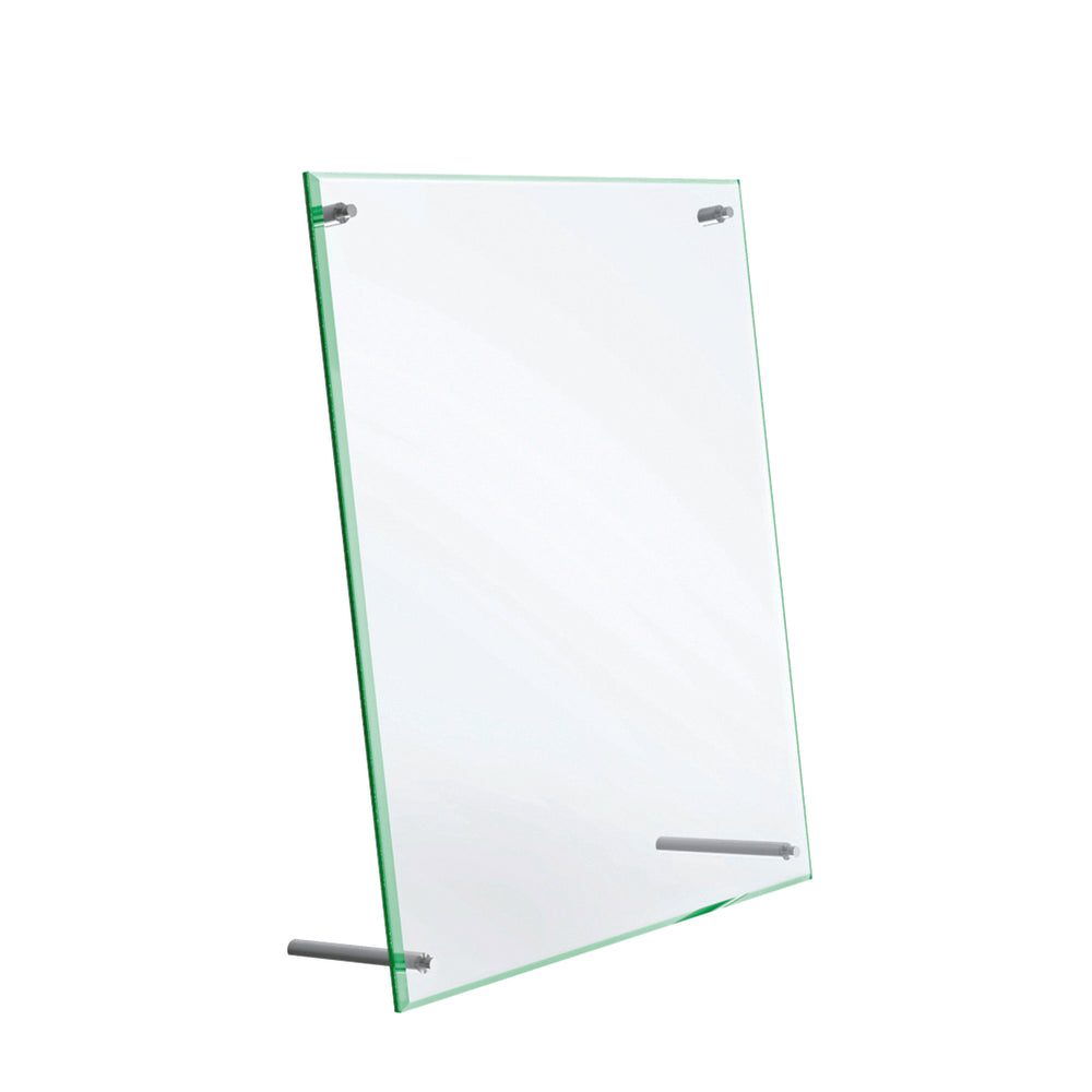 Deflecto Beveled Edge Sign Holder - 5" x 7" - Green Tinted Border