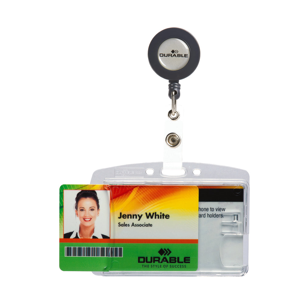 Durable Badge Holder - Acrylic - Transparent - 10 Pack