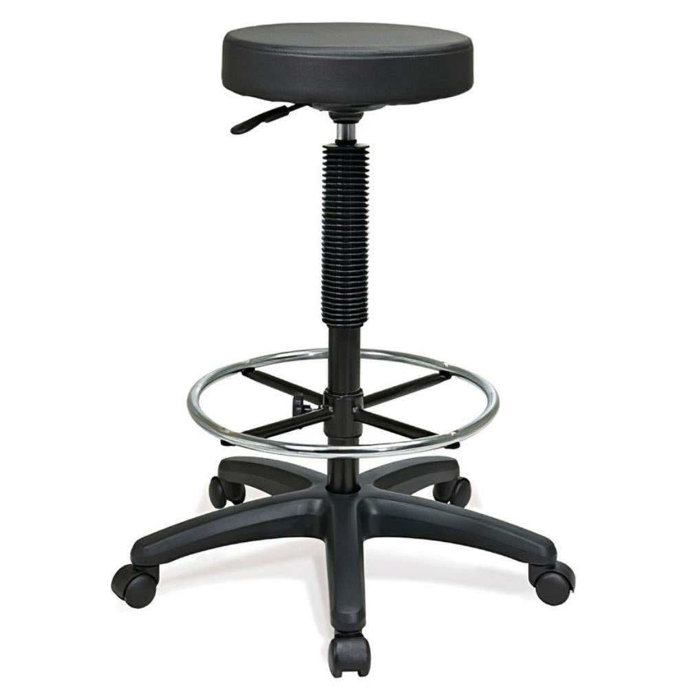 Tabouret pivotant Worksmart en vinyle noir