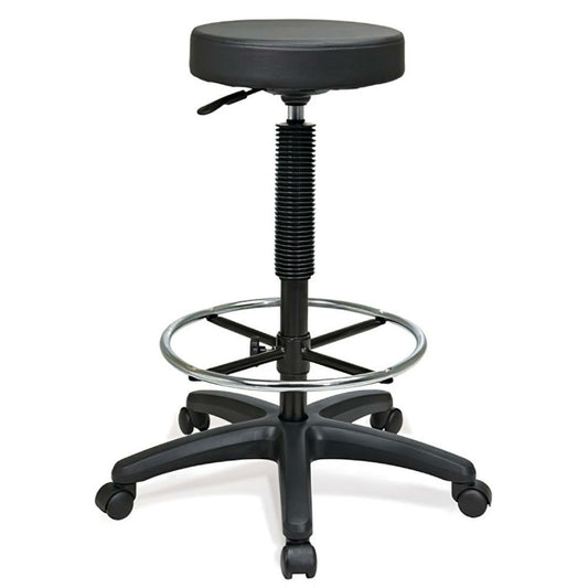 Worksmart Swivel Stool black vinyl