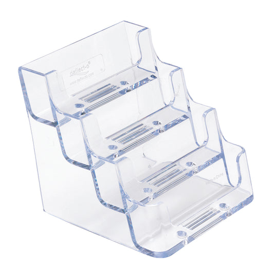 Porte-cartes de visite Deflecto - 4 compartiments - Transparent