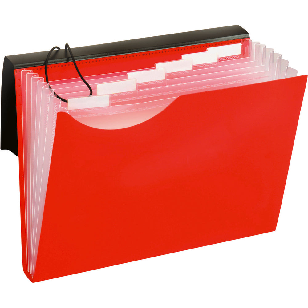 Classeurs Globe-Weis à 7 pochettes avec demi-cercles, fermeture élastique, format lettre, rouge