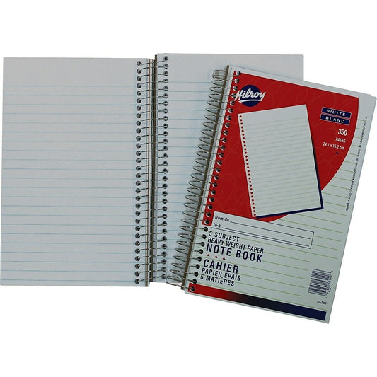 Cahier épais Hilroy à 5 sujets, 9-1/2" x 6", 350 pages