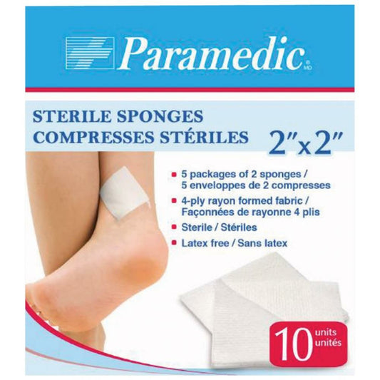 Paramedic 2" X 2" Sterile Pads - 10 Pack