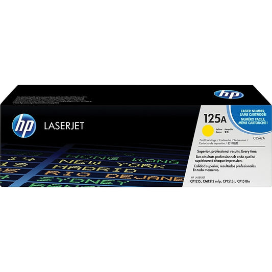Cartouche de toner LaserJet jaune d'origine HP 125A (CB542A)