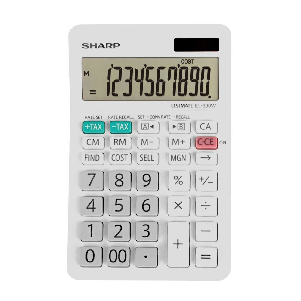 Calculatrice portable Sharp EL330W à 10 chiffres - Gris