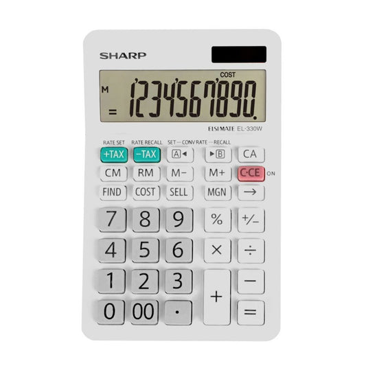 Sharp EL330W 10-Digit Handheld Calculator - Grey