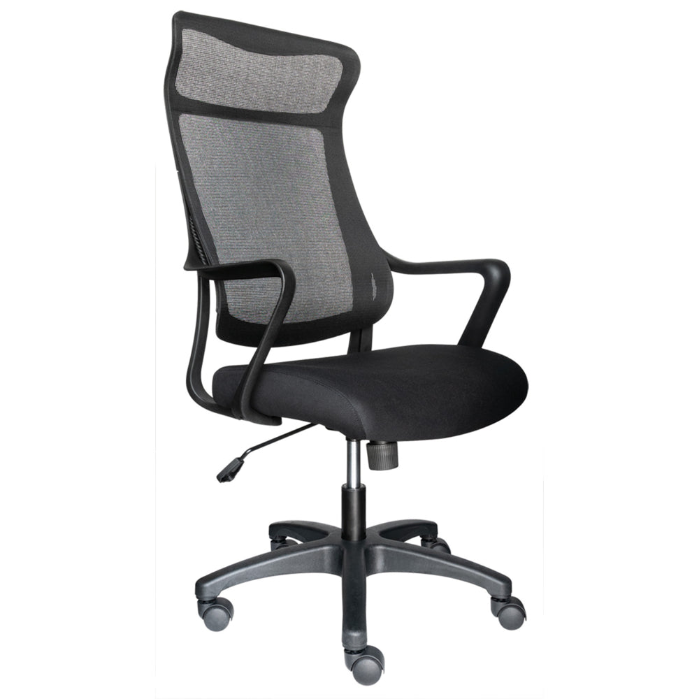 Fauteuil inclinable Horizon Activ à dossier haut en maille avec appui-tête intégré - Noir