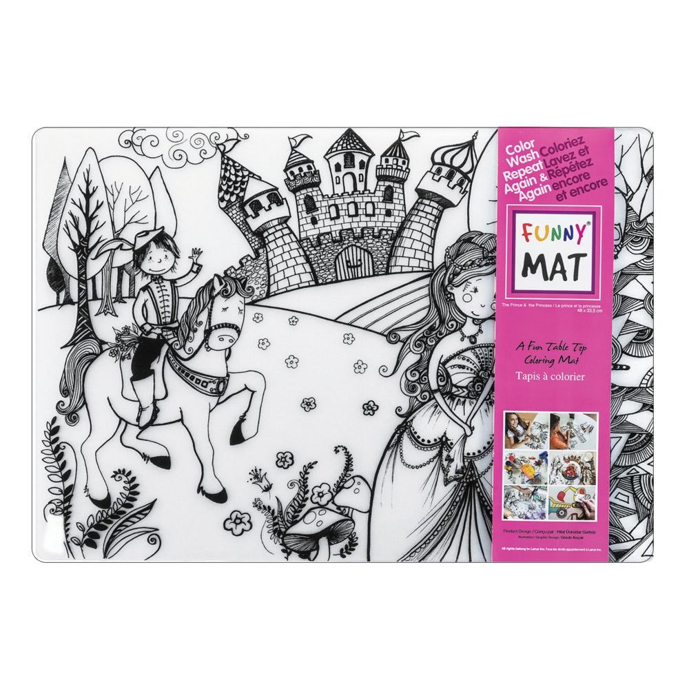 Tapis de coloriage amusant pour table - 48 cm (L) x 33 cm (l) - Princesse